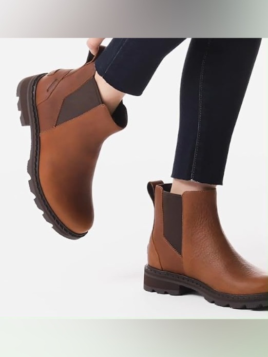 Sorel Shoes - Sorel Lennox Chelsea Boots Velvet Tan Brown Leather Size 8